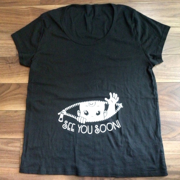 See You Soon Maternity Black Shirt - Picture 3 of 8